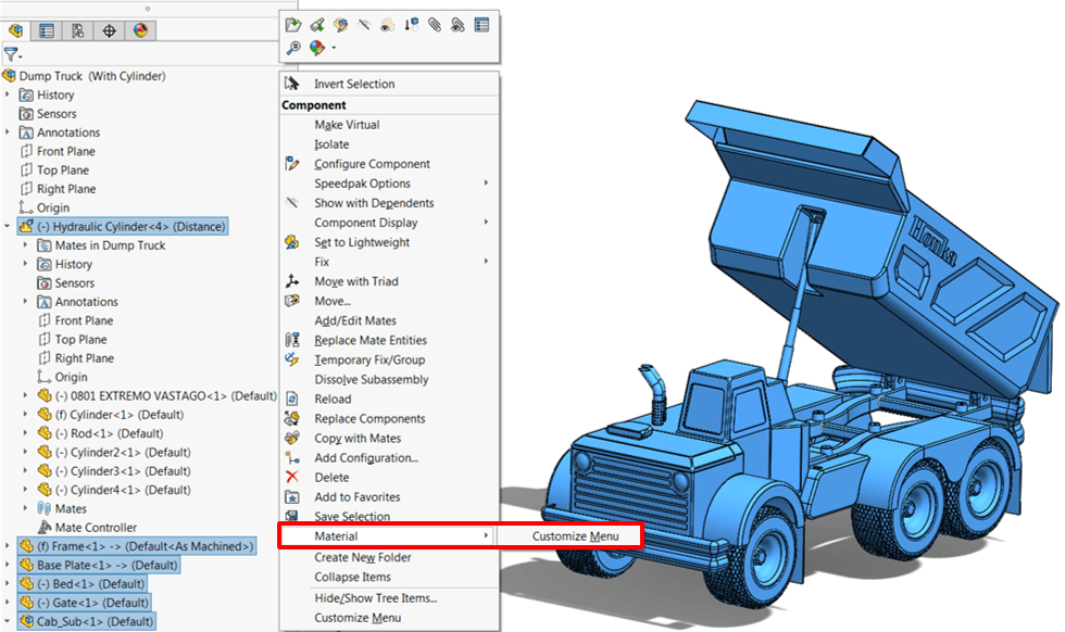 Selecting All Components and Subcomponents in an Assembly
