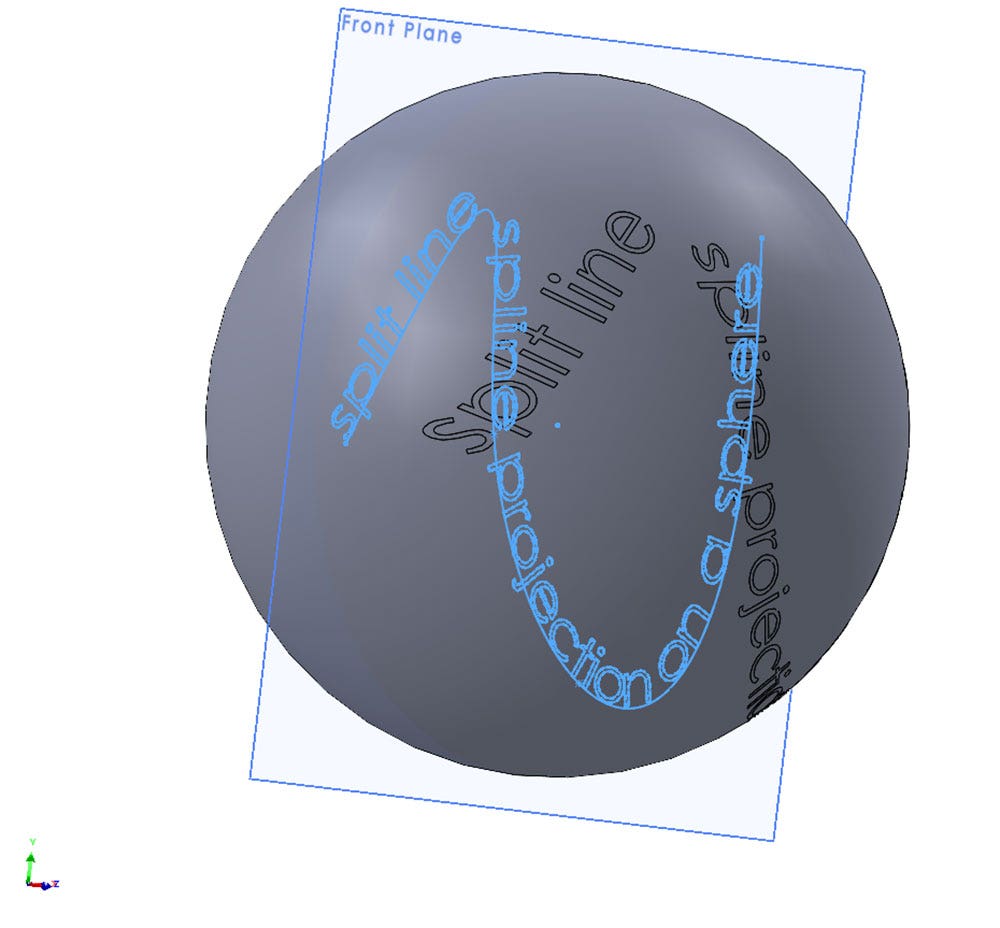 Text forward split face in SOLIDWORKS sketch text