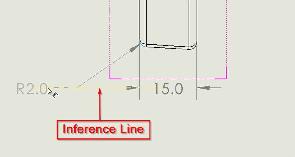 Align dimensions via interference lines in SOLIDWORKS