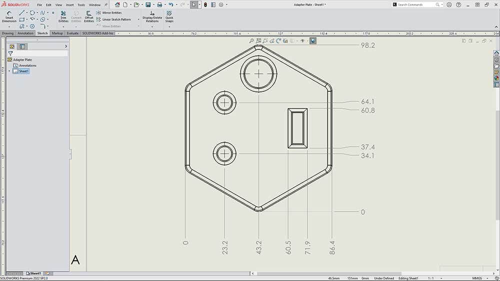 Ordinate scheme autodimension tool for drawings in SOLIDWORKS