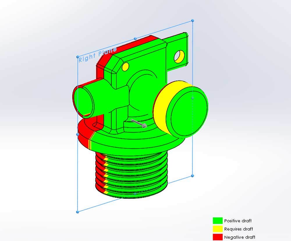 Differences in requiring draft and negative draft in SOLIDWORKS