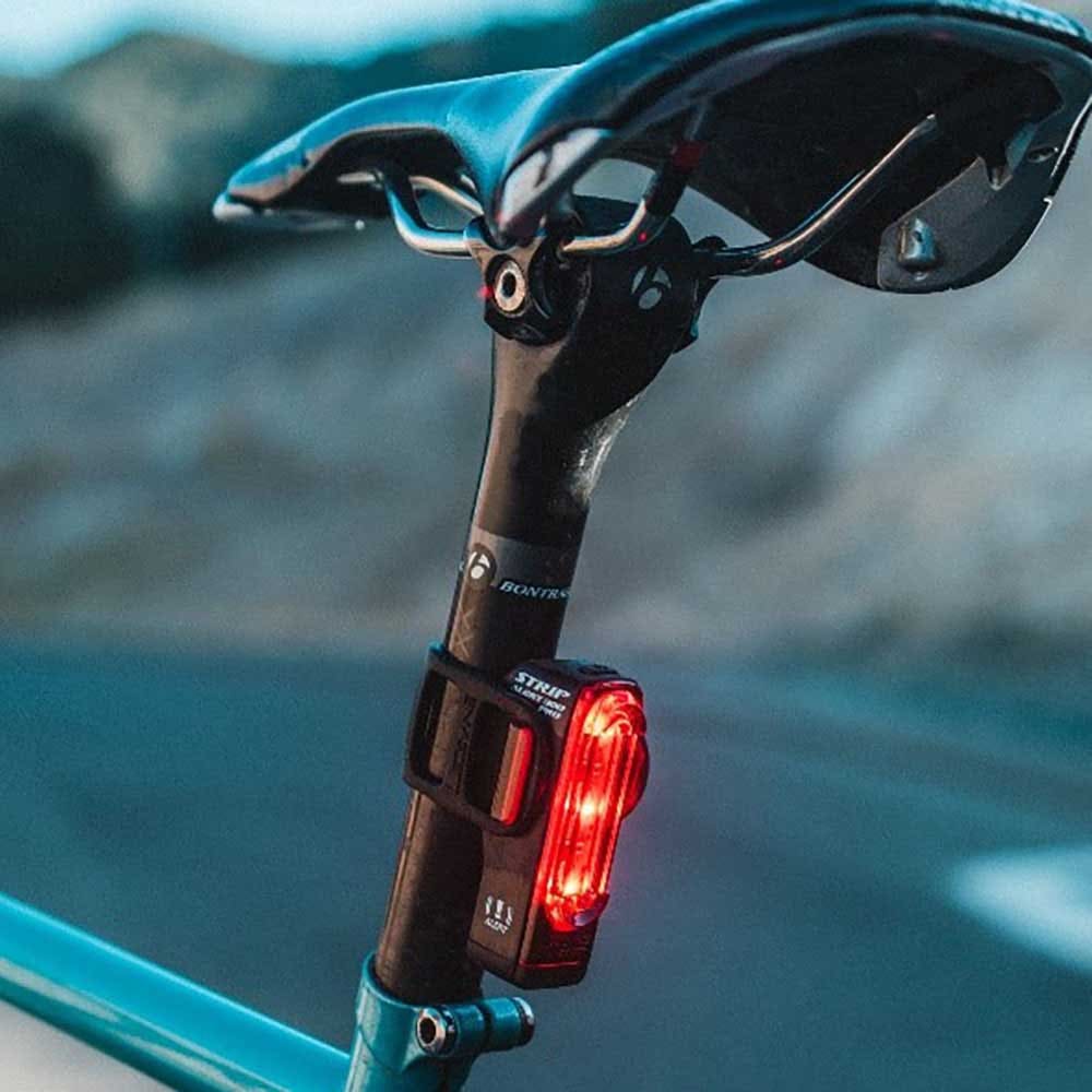 The Lezyne light mounting system attached to a bike