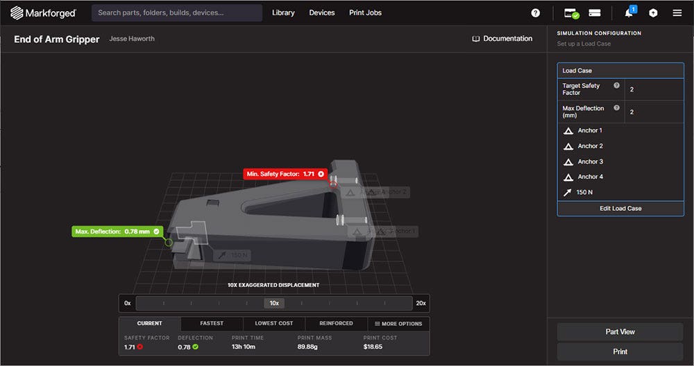 Give easy access to different print categories with Markforged Eiger optimization