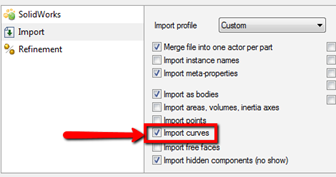 Measurements: import curve