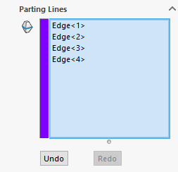 The selection box was automatically populated with these four edges.