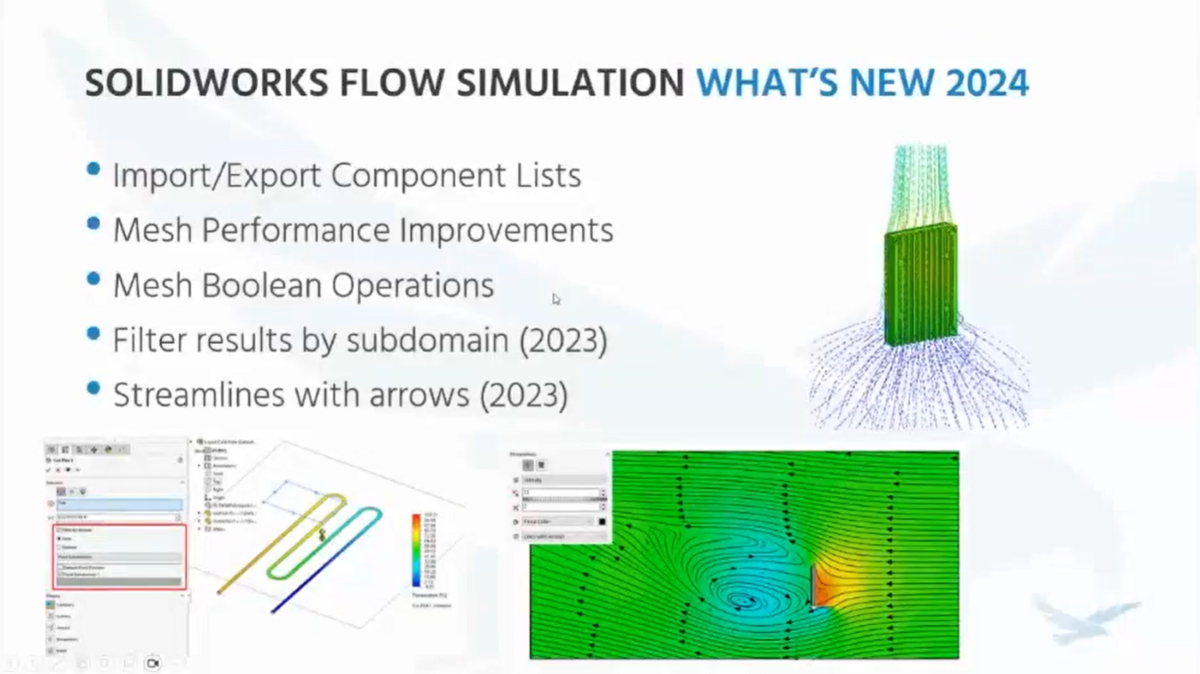 Meshing speeds are two to three times faster in SOLIDWORKS 2024 than in SOLIDWORKS 2023