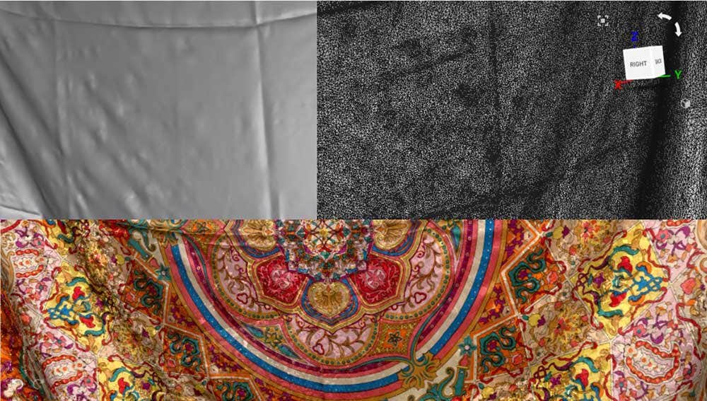 Artec Leo 3D scanner tapestry processed to one million triangles