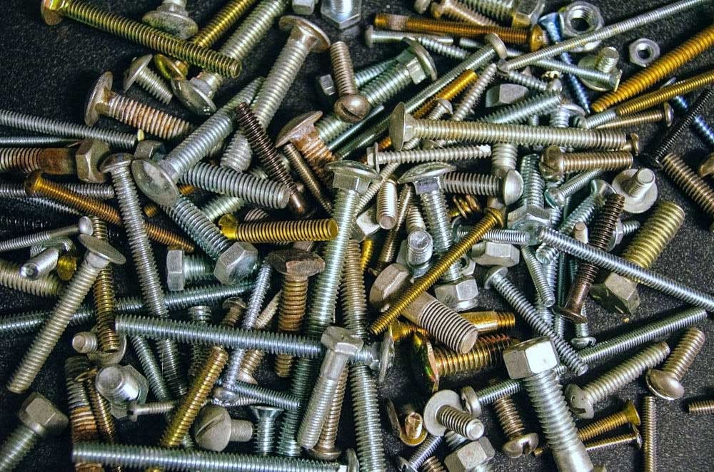 A pile of real-life fasteners 