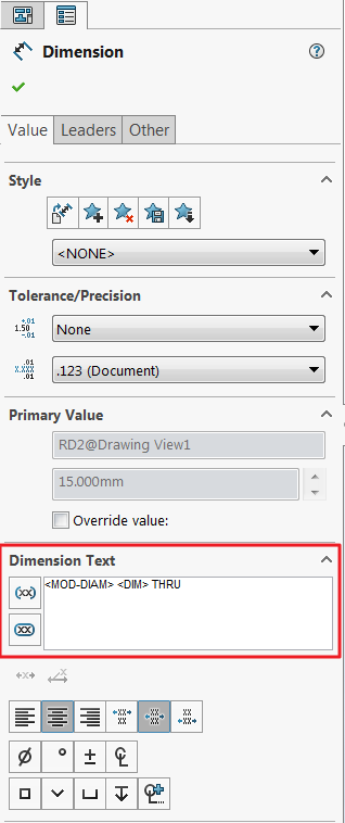 SOLIDWORKS: Adding Text to Drawing Dimensionsimage001