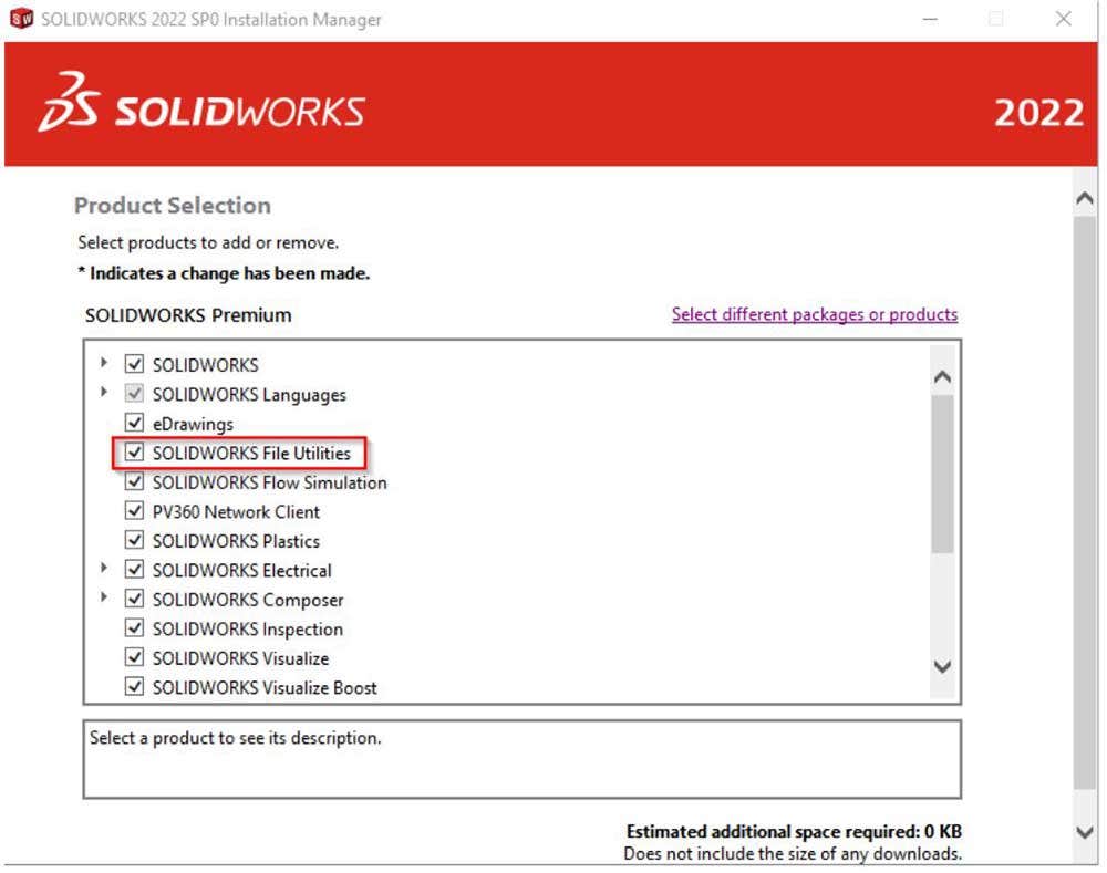 SOLIDWORKS File Utilities in installation menu