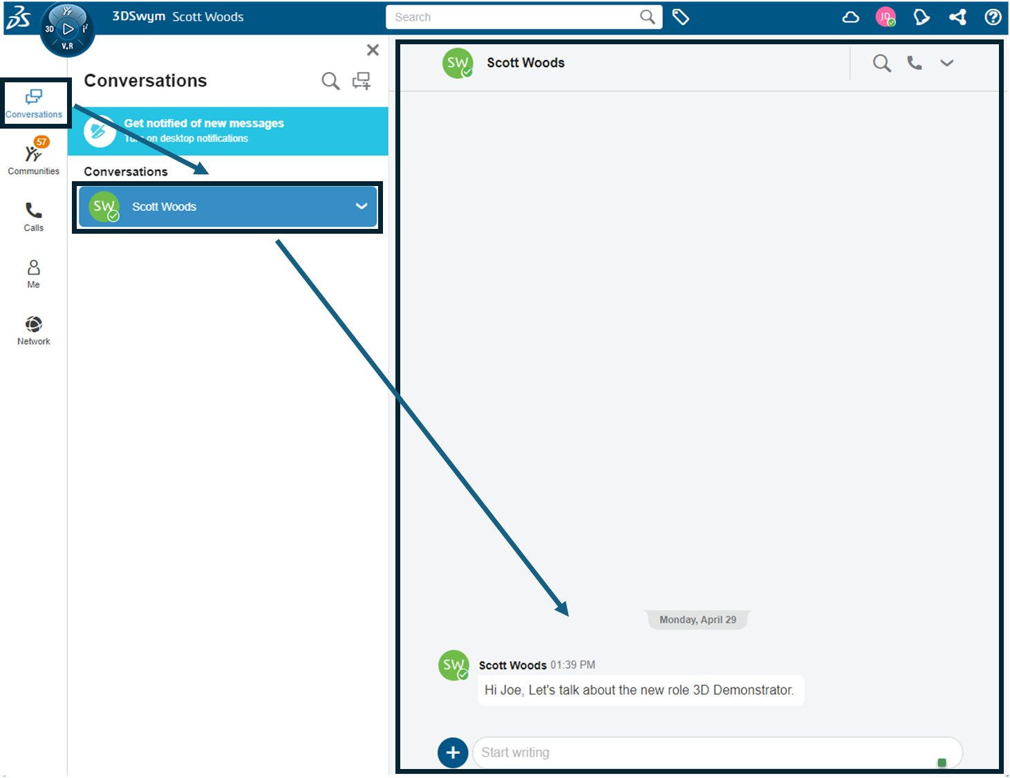 conversations in 3dexperience platform