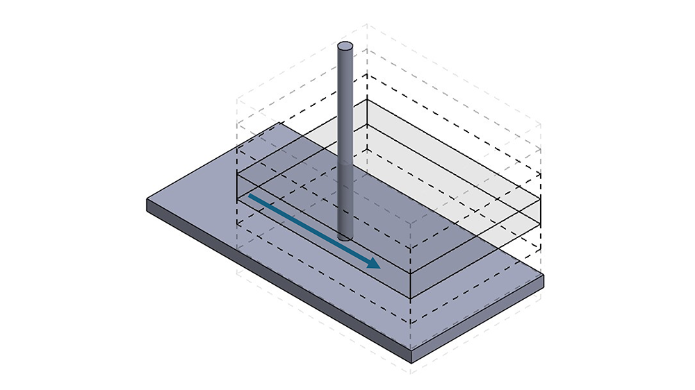 The airflow of a smooth cylinder model in SOLIDWORKS Flow Simulation