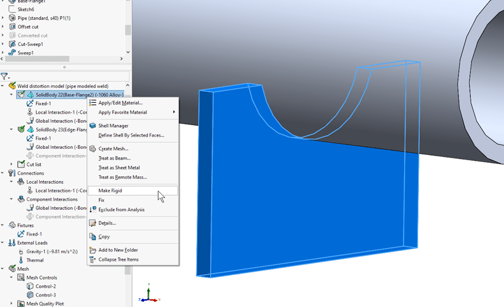 Figure 17: Making a body rigid 