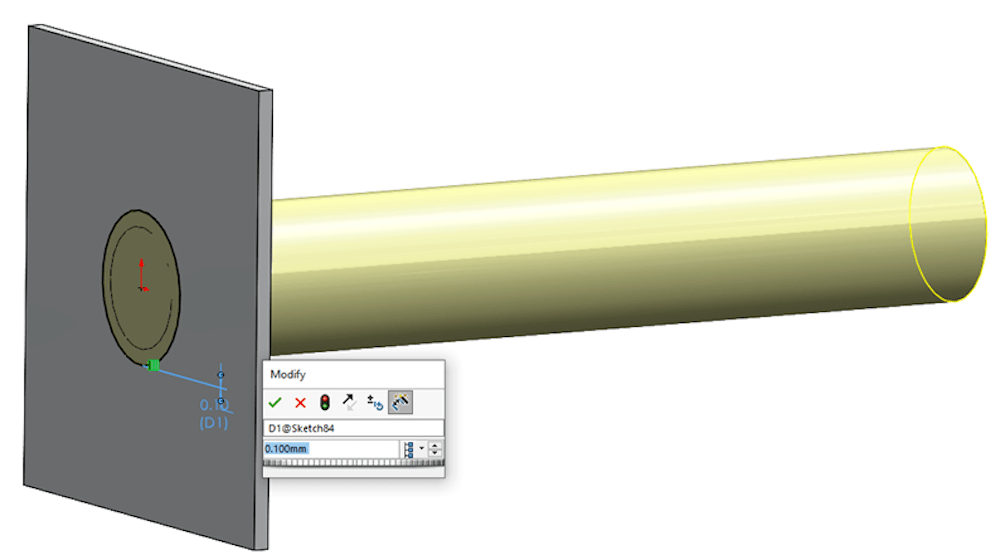 Figure 2: Offset entities sketch used to create clearance