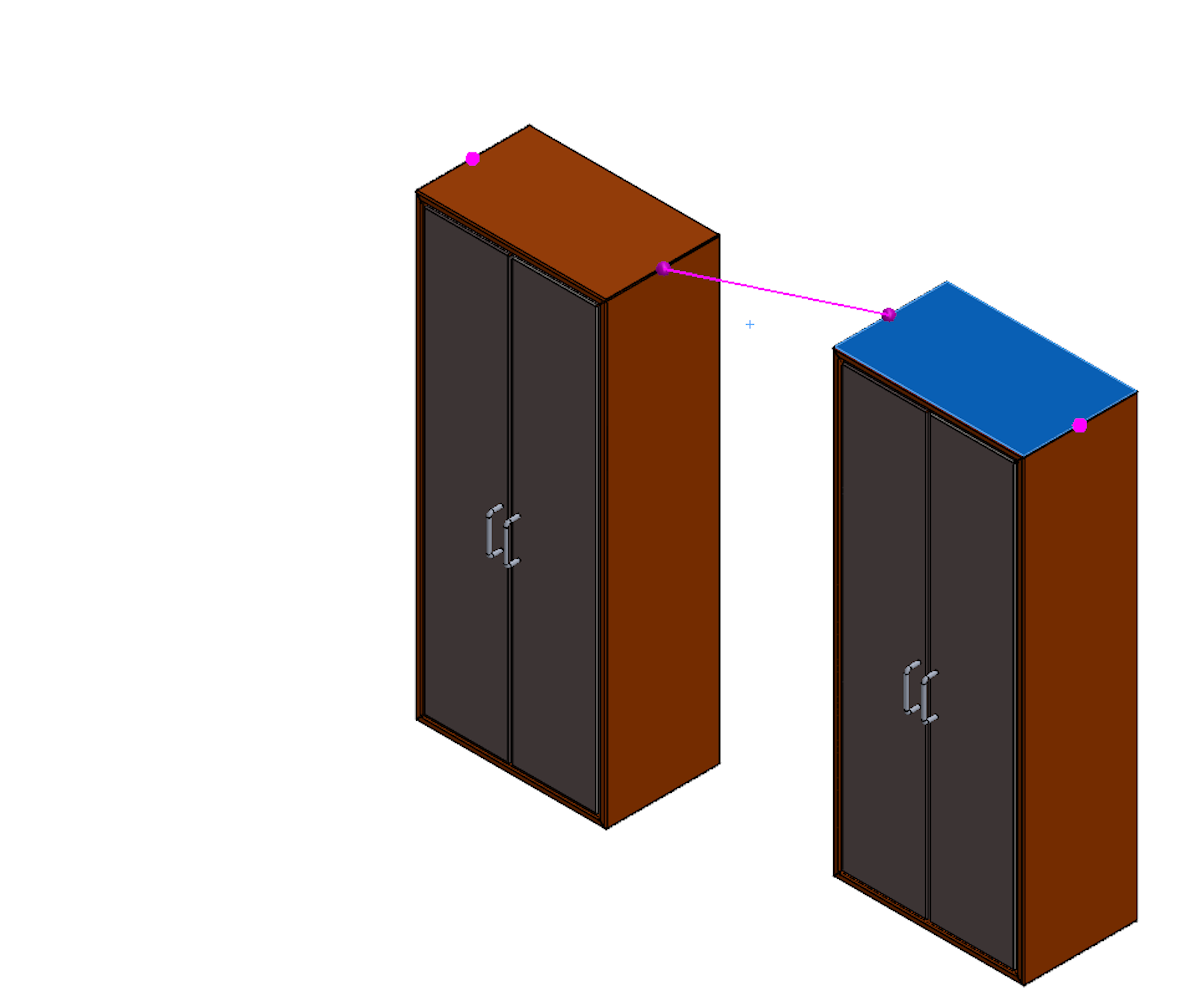 Move the cabinet to the right and it will form a magnetic mate to the right side of the existing cabinet.