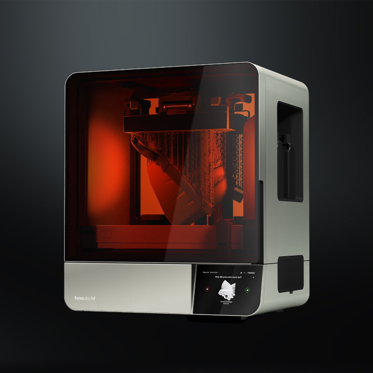 Formlabs Form 4L large-format SLA 3D printer with orange UV cover