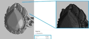 A mesh with a polygon count of 400k+ and 8mb in size.