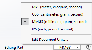 Select the unit system you'd like to work in