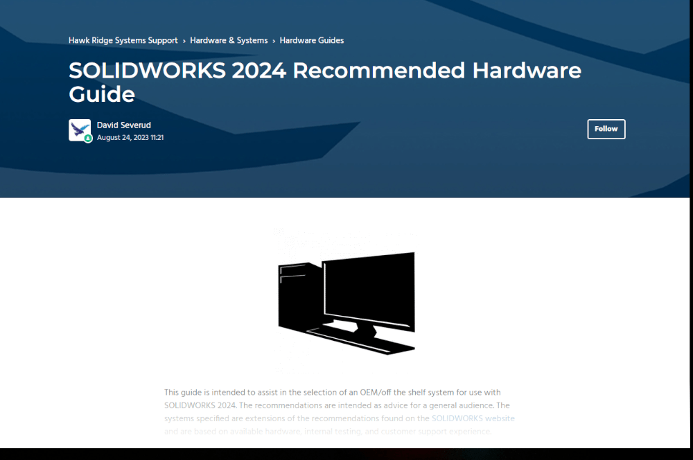 SOLIDWORKS 2024 recommended hardware guidelines