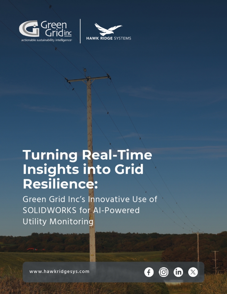 Cover of the Green Grid Inc. SOLIDWORKS customer story: Turning Real-Time Insights into Grid Resilience