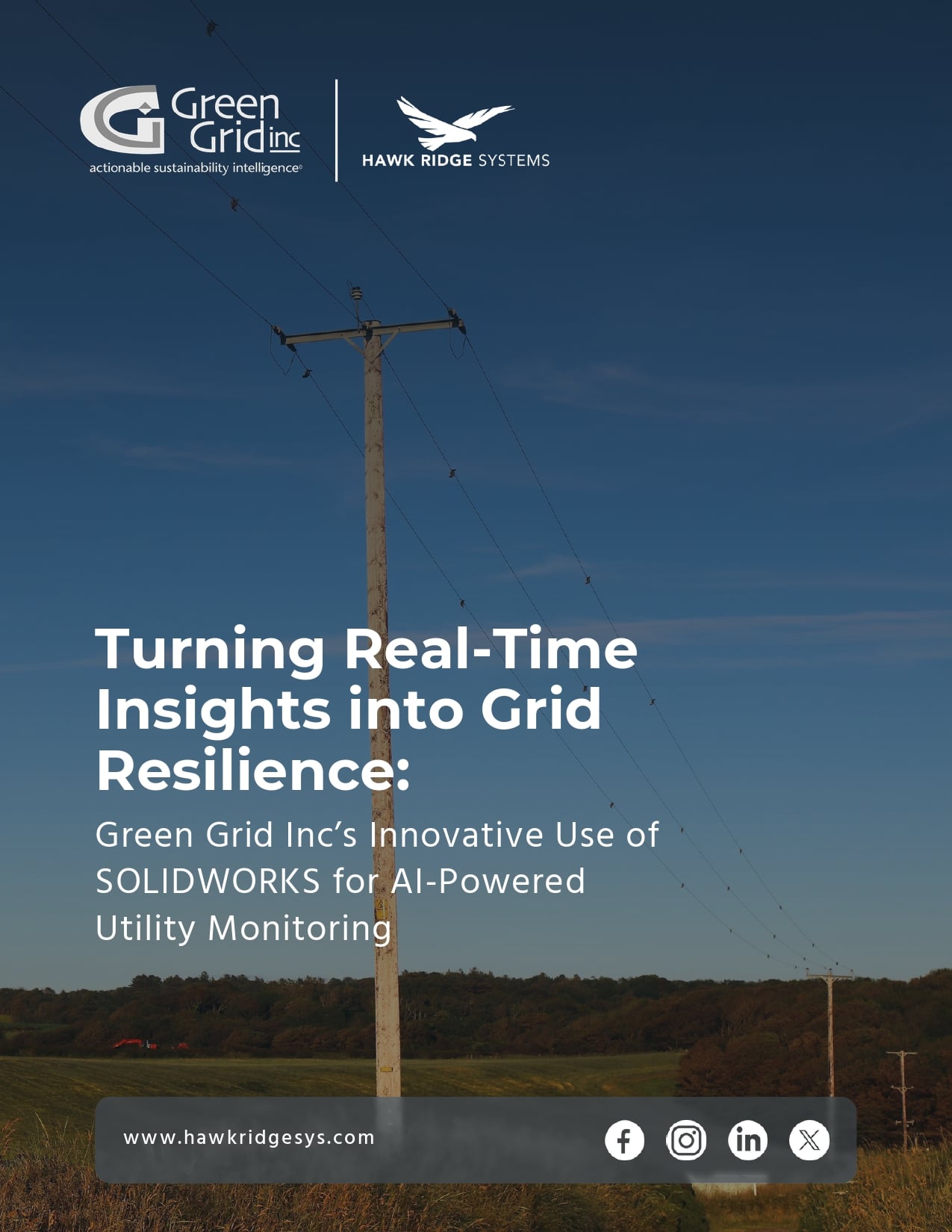 Cover of the Green Grid Inc. SOLIDWORKS customer story: Turning Real-Time Insights into Grid Resilience
