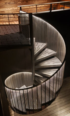 Spiral staircase designed by Brandner Design