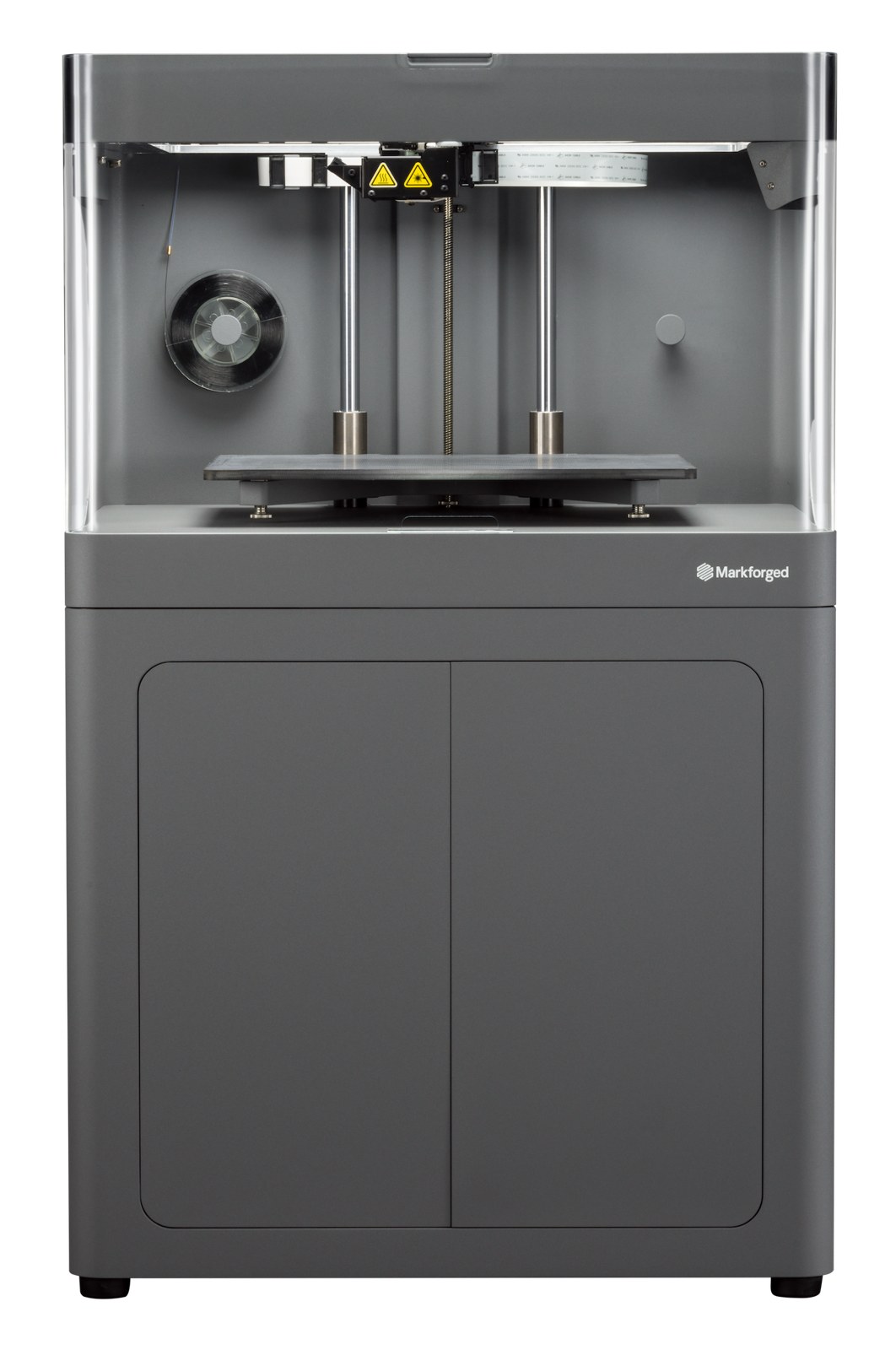 Markforged X7 industrial composite 3D printer with fiber spool and machined build plate