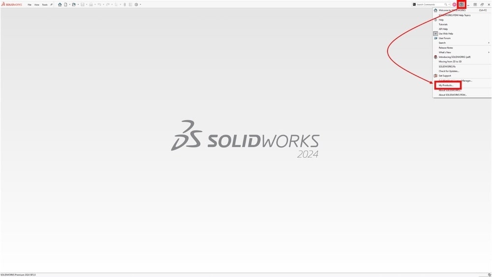 Show which SOLIDWORKS products you have access to 