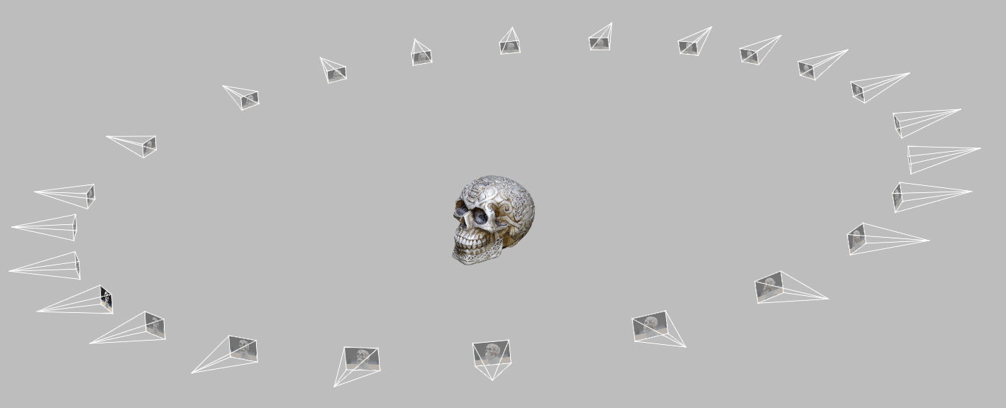 A 3D-scanned decorative skull mesh using photos in a process called photogrammetry.