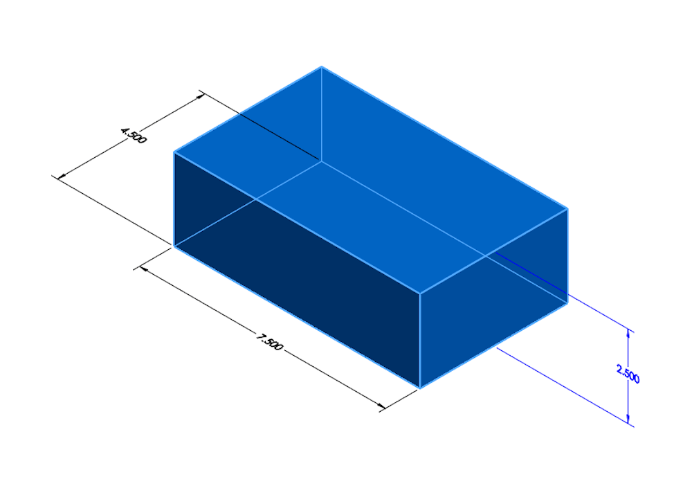 Figure 2: Using measurements from the wipes to make a box in SOLIDWORKS