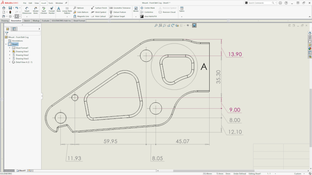 SOLIDWORKS drawing