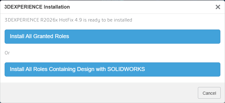 Install All Roles Containing SOLIDWORKS Design option