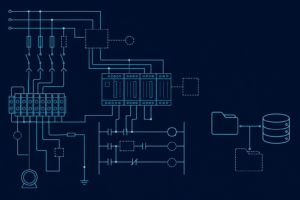Electrical schematic linking symbols and footprints to a database and folders