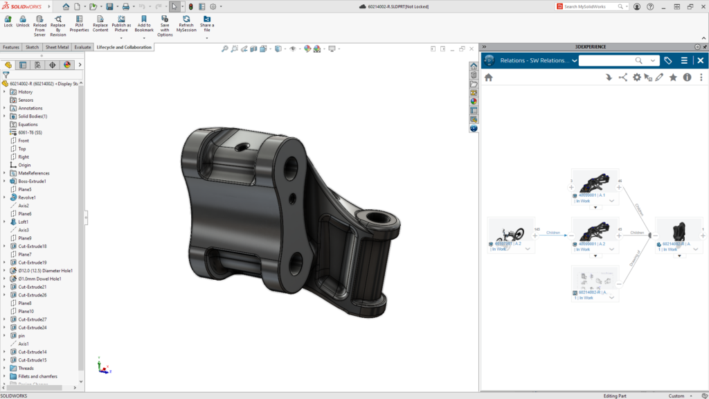 Screenshot of a Solidworks software part