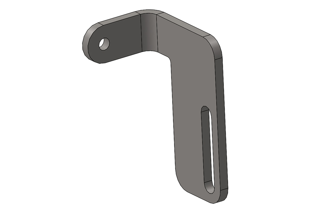 The mounting bracket for the light bar in SOLIDWORKS