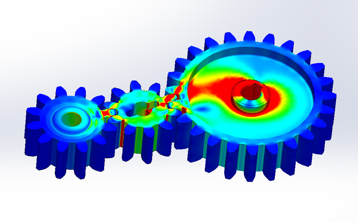 Spur gear simulation in SOLIDWORKS