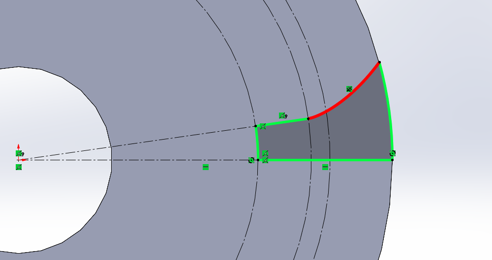 Finalize the tooth profile and create a closed contour