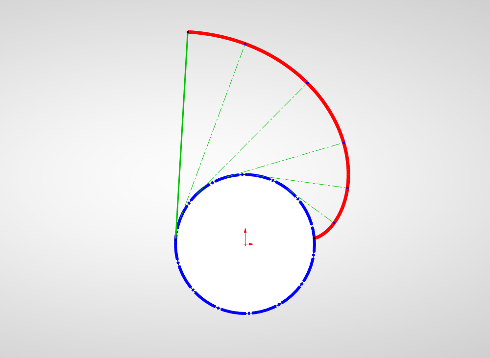 Representation of a involute curve in SOLIDWORKS