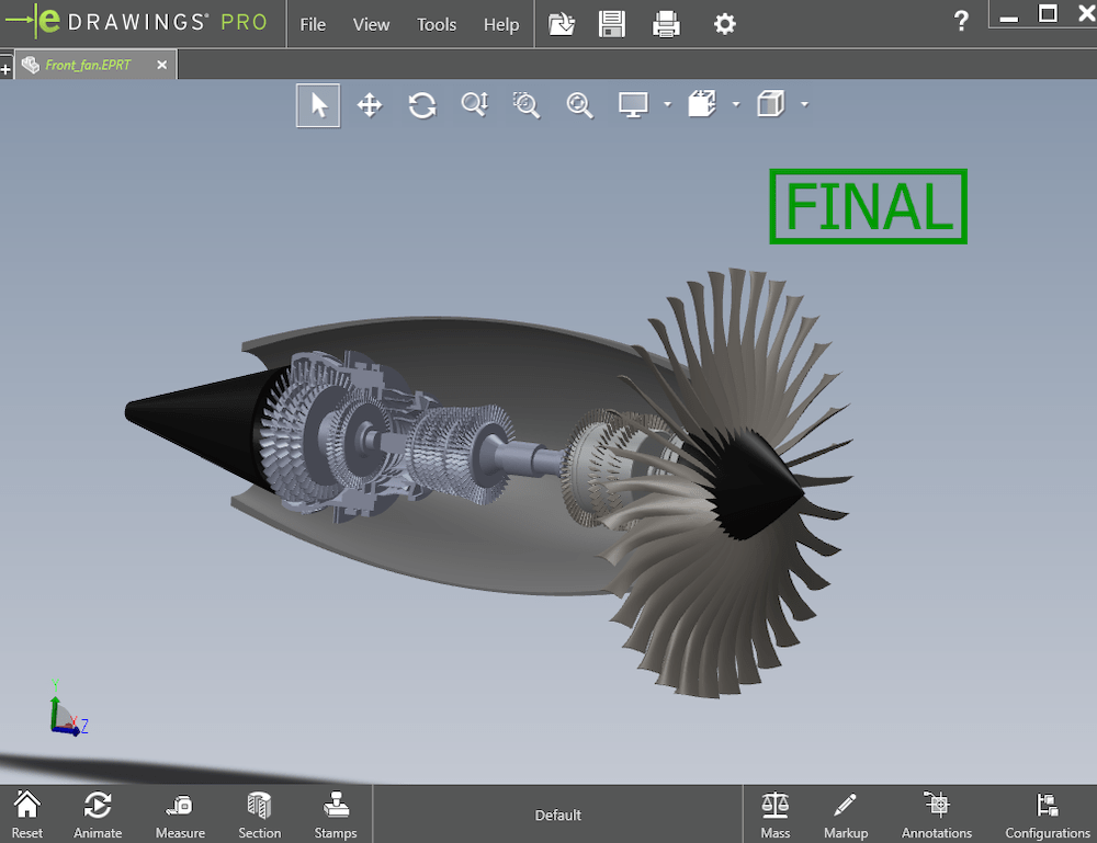 Final view of a product in eDrawings viewer