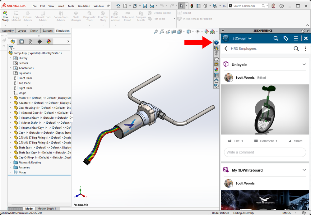 Collaboration in 3DSWYM in solidworks