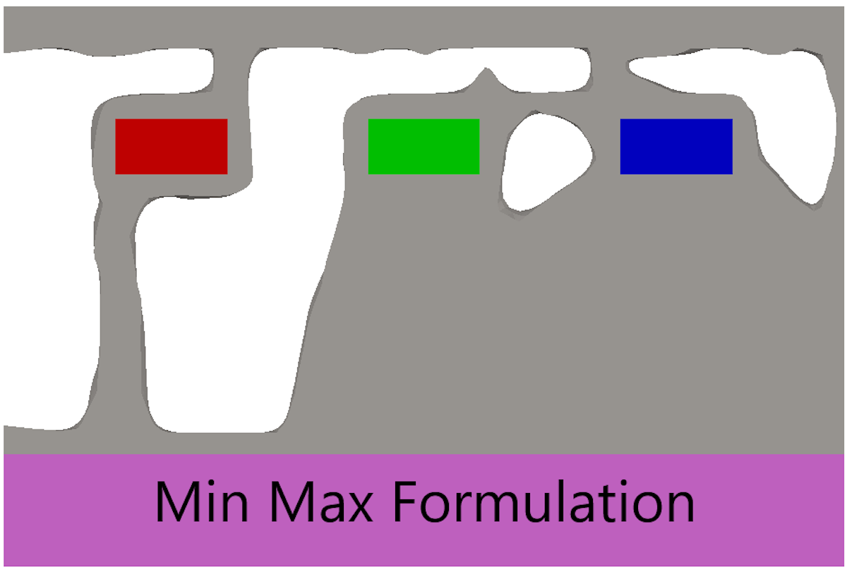 Figure 4: Top-down view of the plate after topology optimization using the Min Max formulation in SOLIDWORKS Simulation 