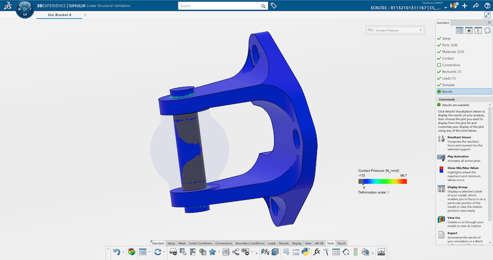 Structural designer simulation capabilities in SOLIDWORKS Ultimate