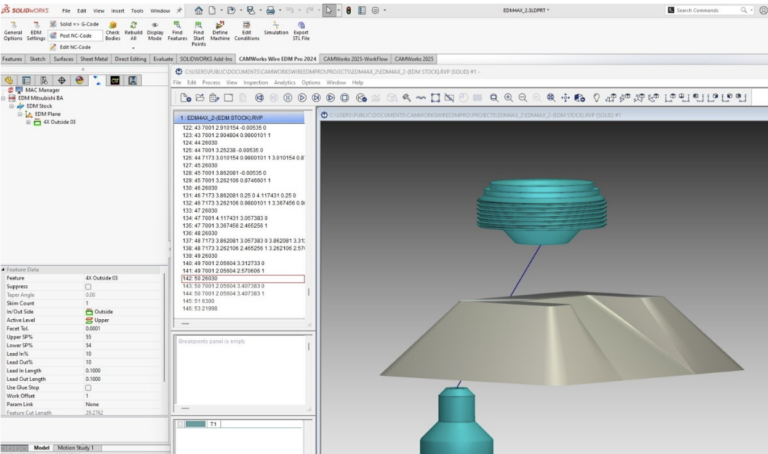 CAMWorks Wire EDM Pro in SOLIDWORKS CAD
