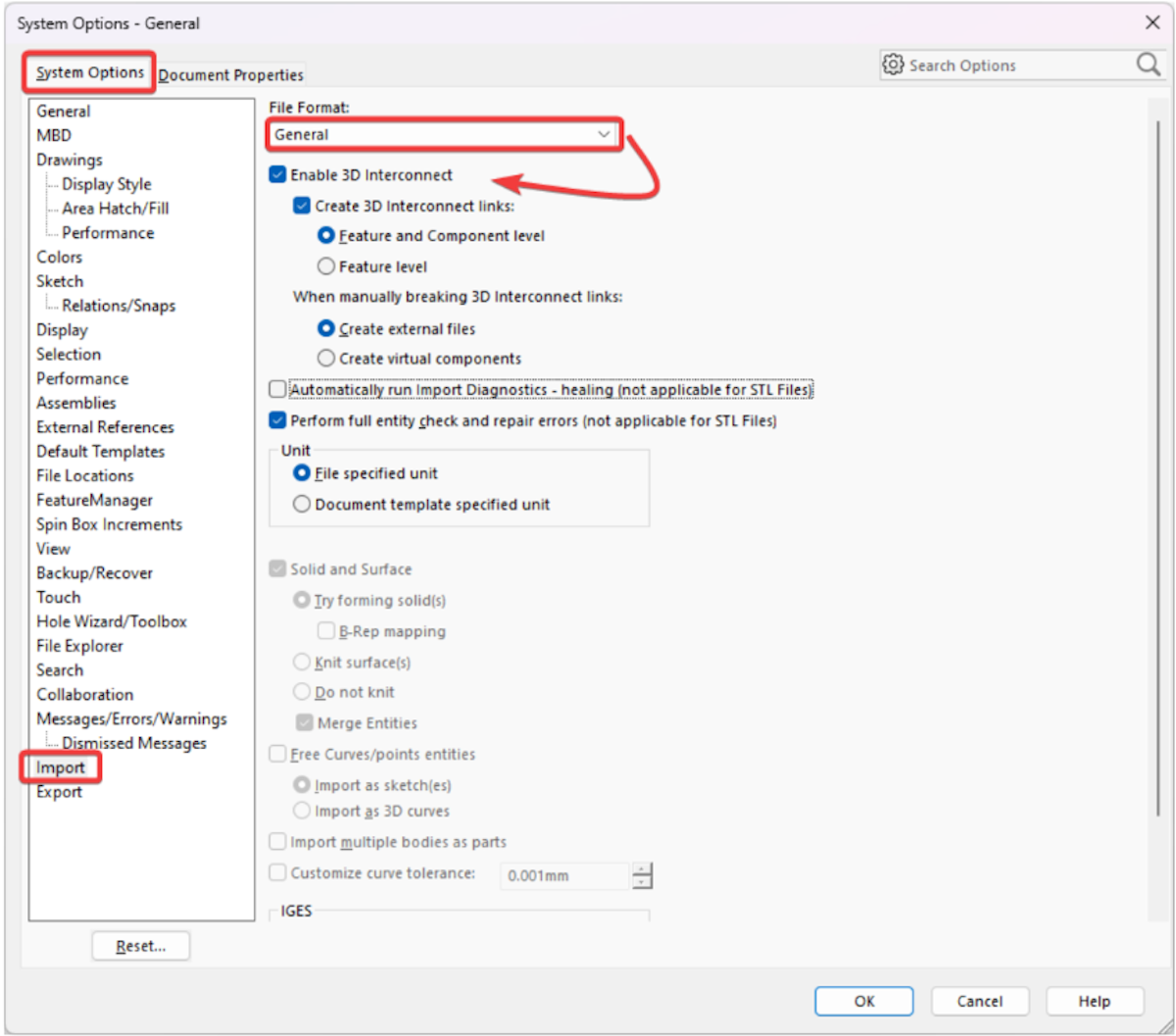 Alt text: 3D Interconnect to Import CATIA files into SOLIDWORKS 3D CAD