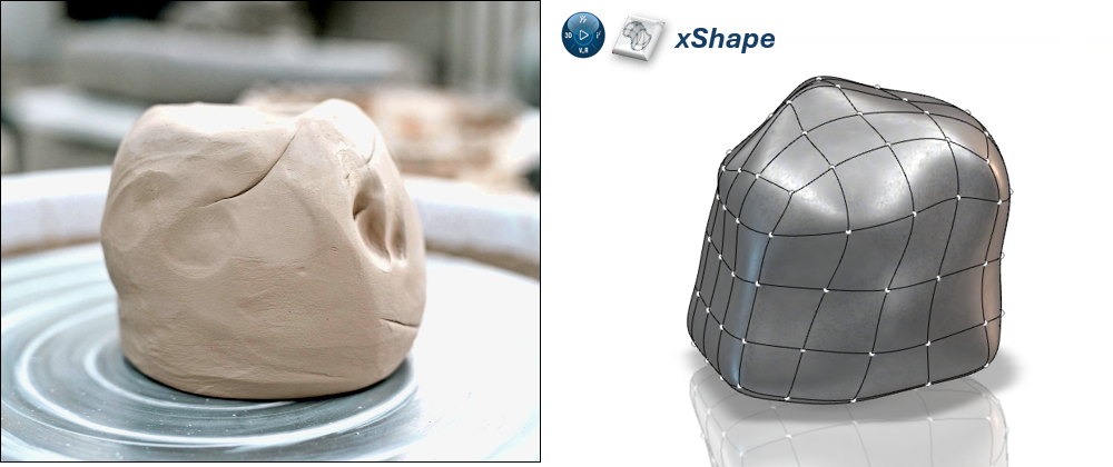 Modeling comparison of an object in xShape and the same object with clay