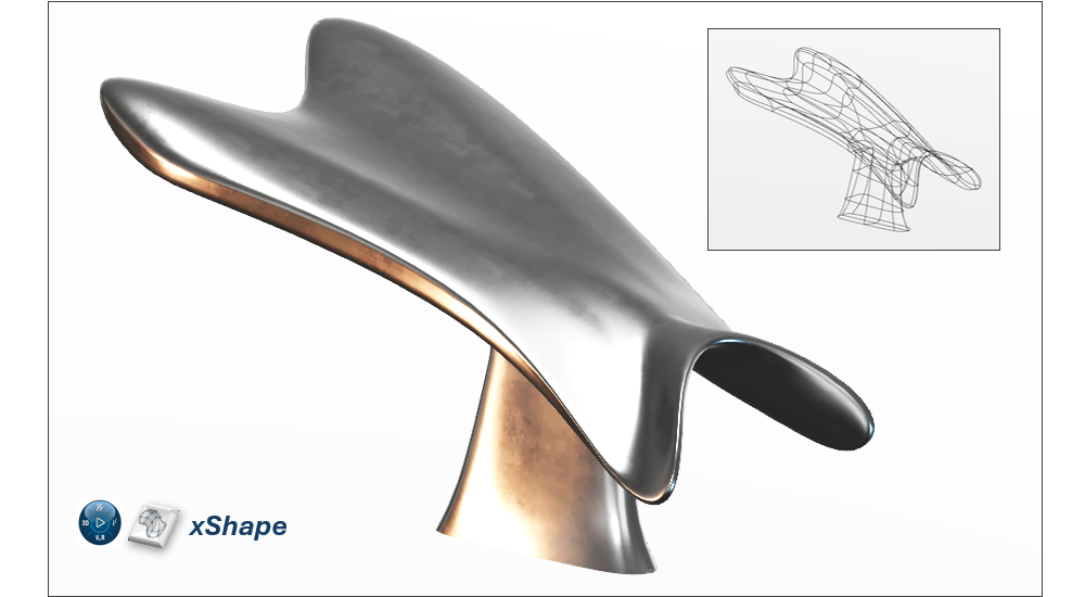 A highly organically shaped part that is cumbersome to model in SOLIDWORKS using surfacing